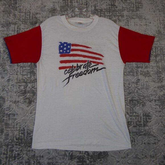 Vintage Phil Driscoll Shirt Adult Large White Celebrate Freedom Single Stitch 80 - Picture 1 of 14